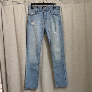 Hollister Men's Light Blue Slim Straight Jeans